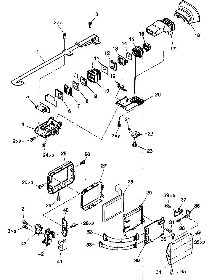 Canon GL1 cvf/lcd assy diagram