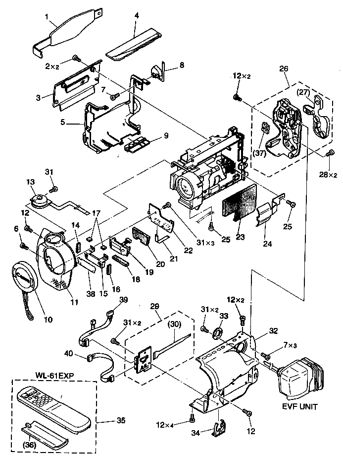 Canon ES3000A casing parts diagram