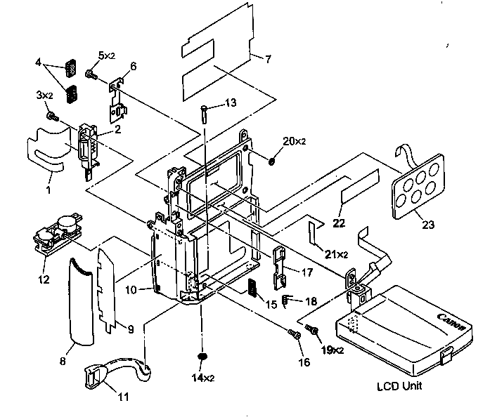 Canon ELURA2MCA rt cover assy diagram