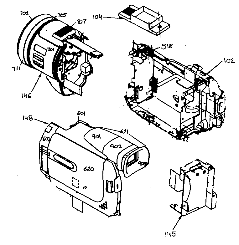 JVC GR-DV500US cabinet parts 1 diagram