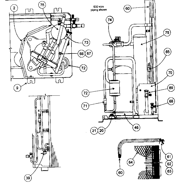 Carrier 38QRR030300 inside cabinet parts diagram