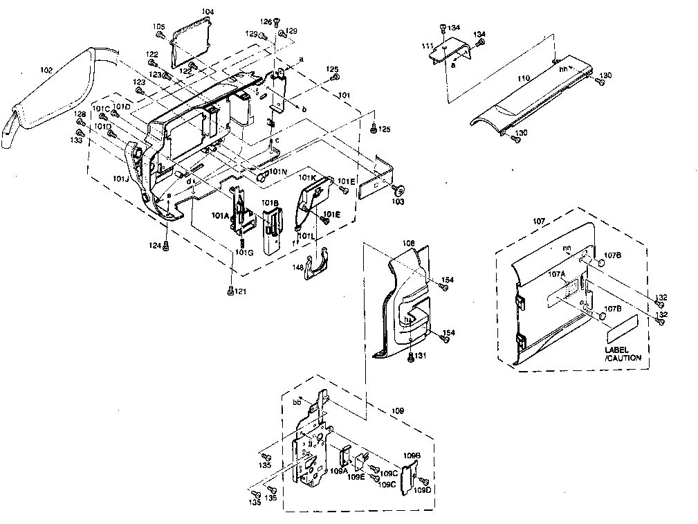 JVC GR-SXM321U cabinet parts diagram
