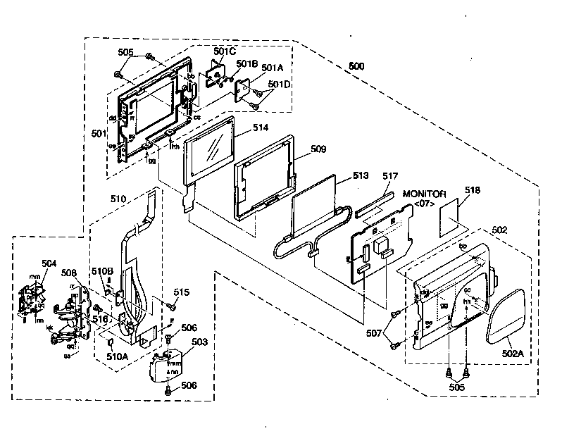 JVC GR-SXM321U monitor assy diagram