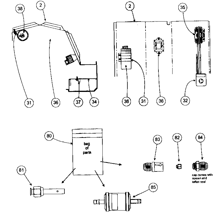Carrier 38HDF018300 control assy diagram