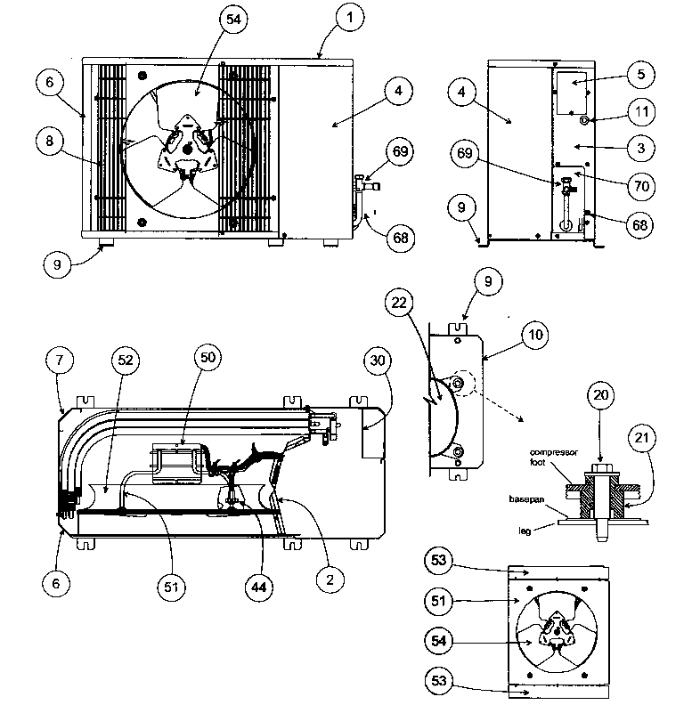 Carrier 38QRF036300 outside cabinet parts diagram