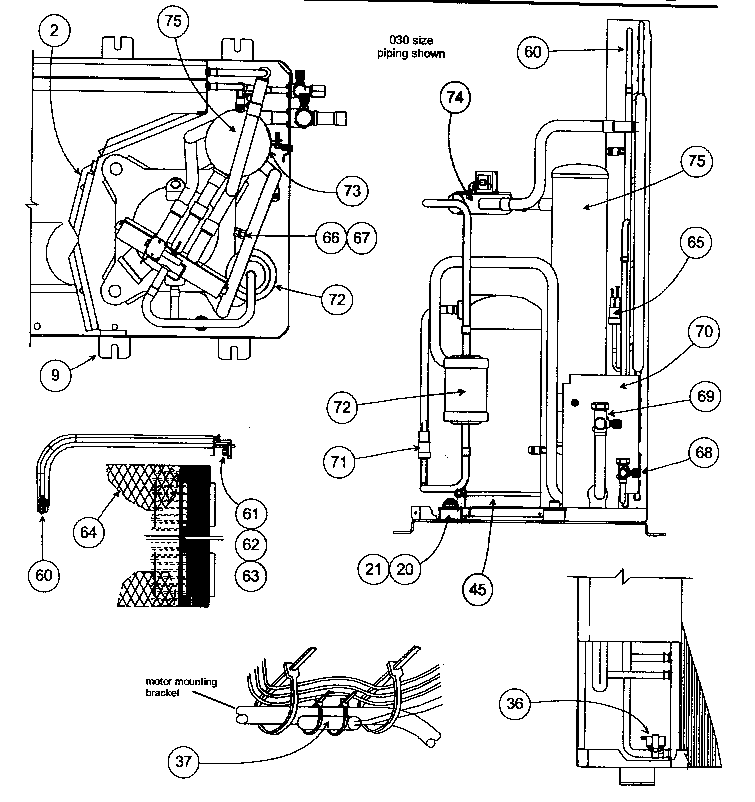 Carrier 38QRF036300 inside cabinet parts diagram