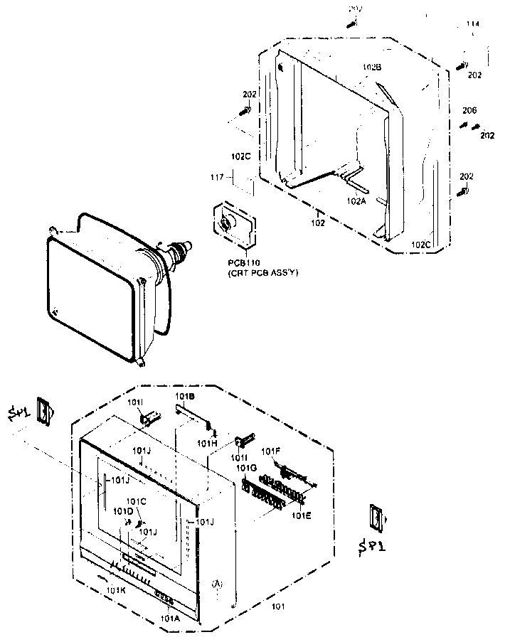 Toshiba MD14F12 cabinet parts diagram