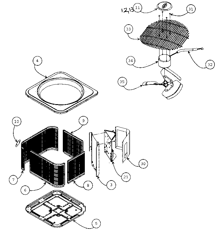 Carrier 24ACA460A0030010 cabinet parts diagram