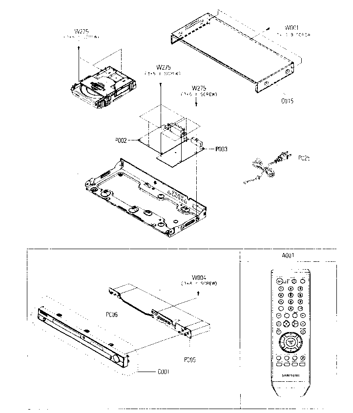 Samsung DVD-HD860 cabinet parts 1 diagram