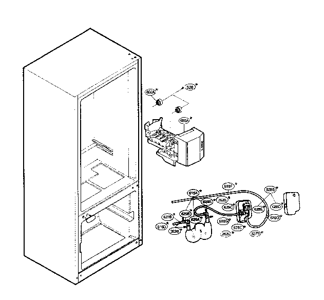 LG LRDN22734ST ice maker parts diagram