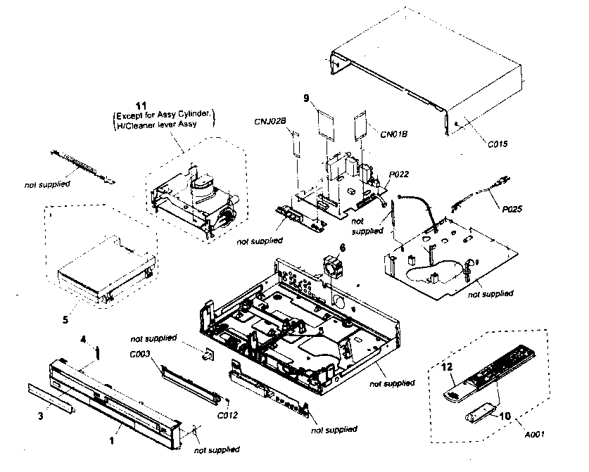 Sony RDR-VX521 cabinet parts diagram