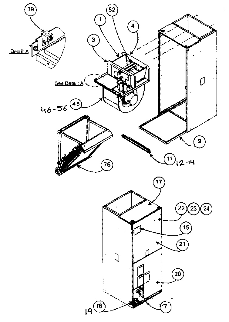 Carrier FC4DNF042000 cabinet parts diagram