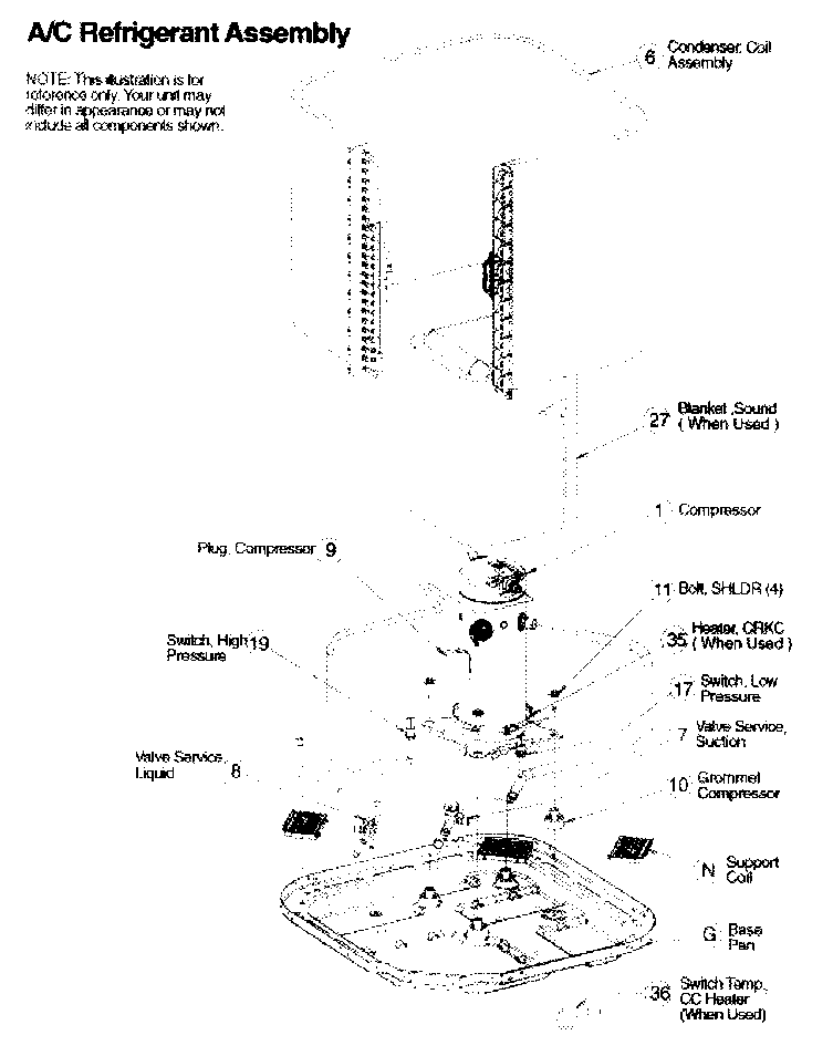 ICP T4A424GKA100 cabinet parts diagram