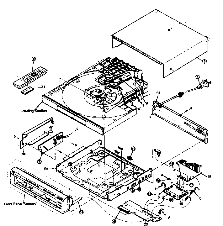 Sony DVP-NC80V cabinet parts diagram