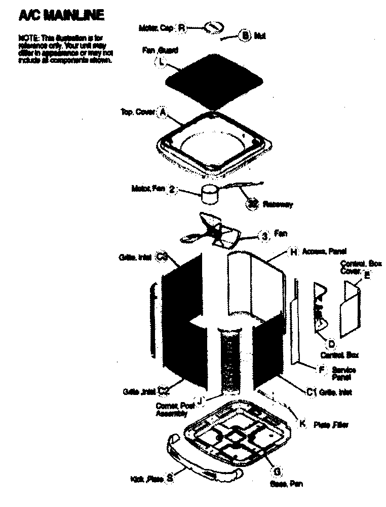 ICP H4A418GKA100 cabinet parts diagram