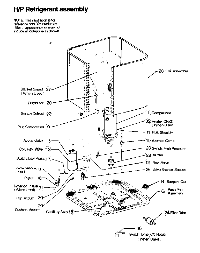 ICP N2H360GKA100 refrigerant assy diagram