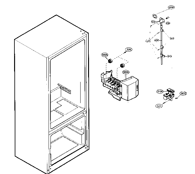 Kenmore Elite 79576084600 ice maker parts diagram