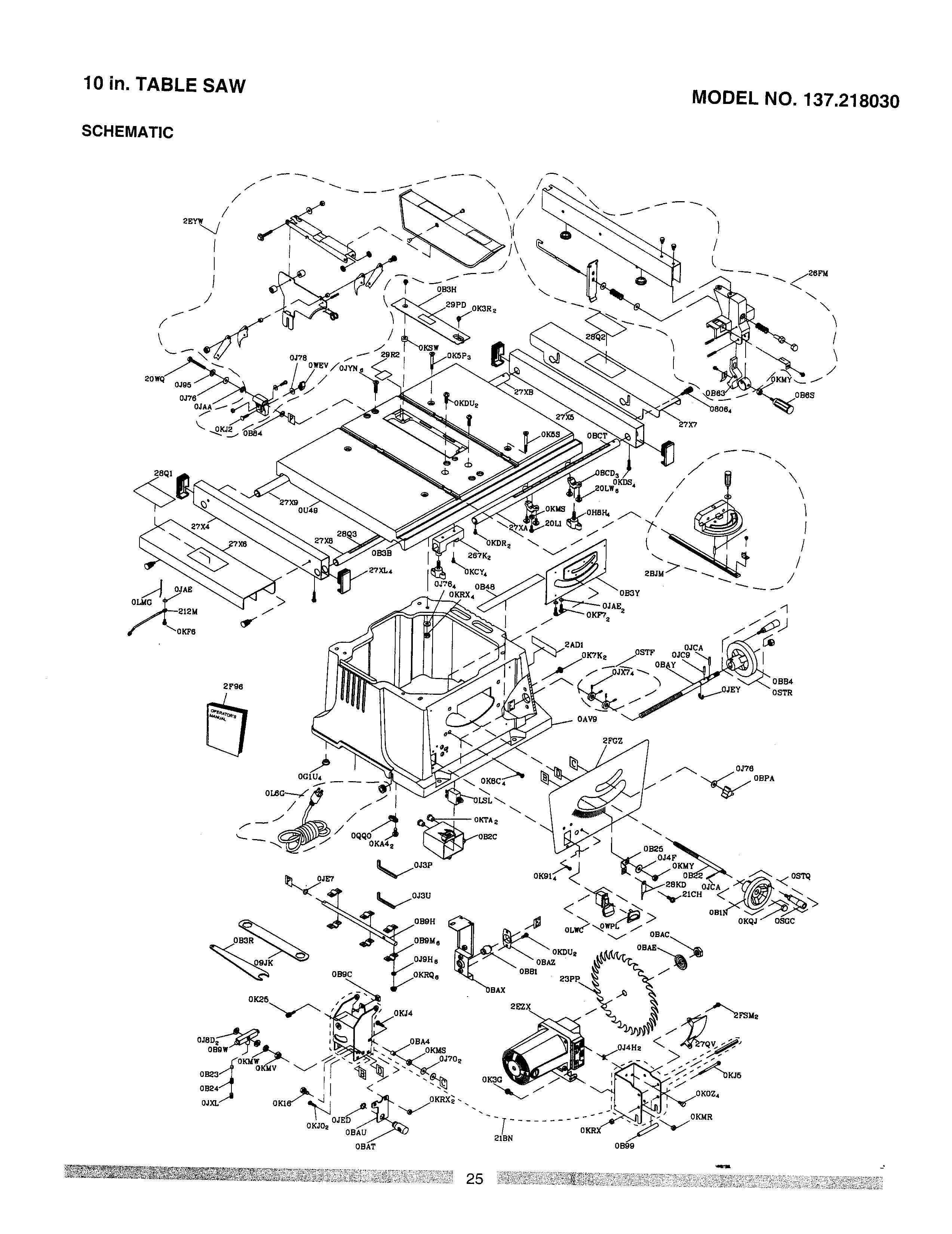 Craftsman 137218030 base assy diagram