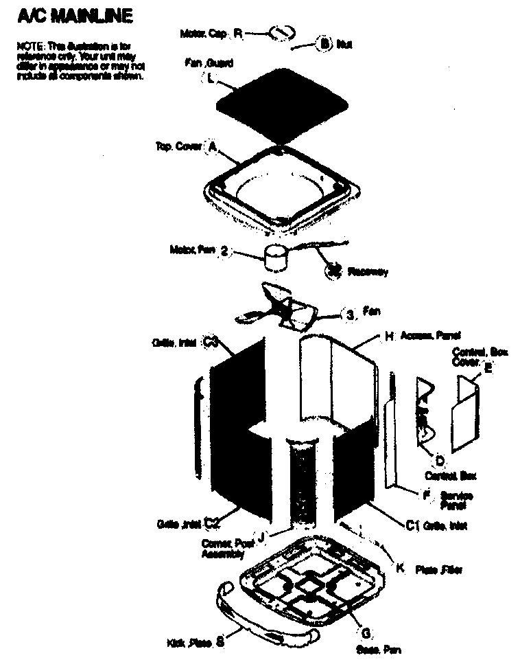 ICP C4A418GKA100 cabinet parts diagram