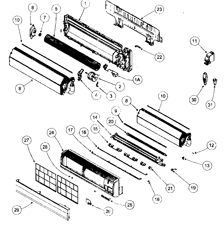 Carrier 40QNC018301 cabinet parts diagram