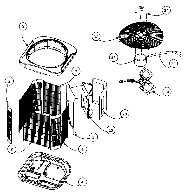 Carrier 25HBR360A0030010 cabinet parts diagram