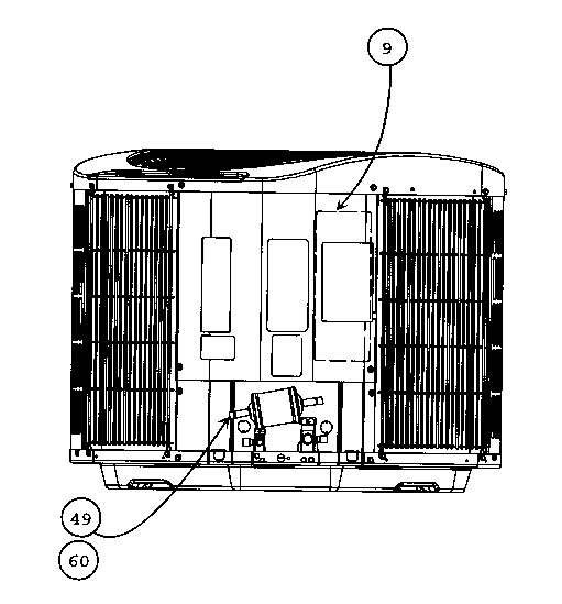 Carrier 25HBR360A0030010 side view diagram
