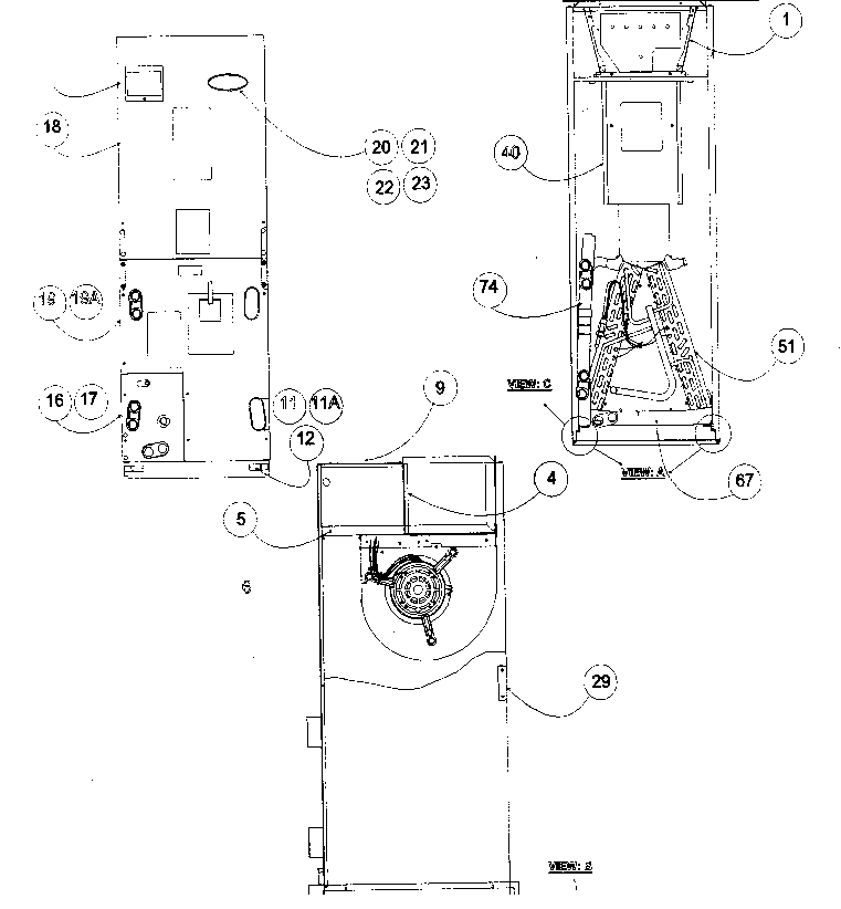 Carrier FX4ANB060000AAAA cabinet parts 1 diagram