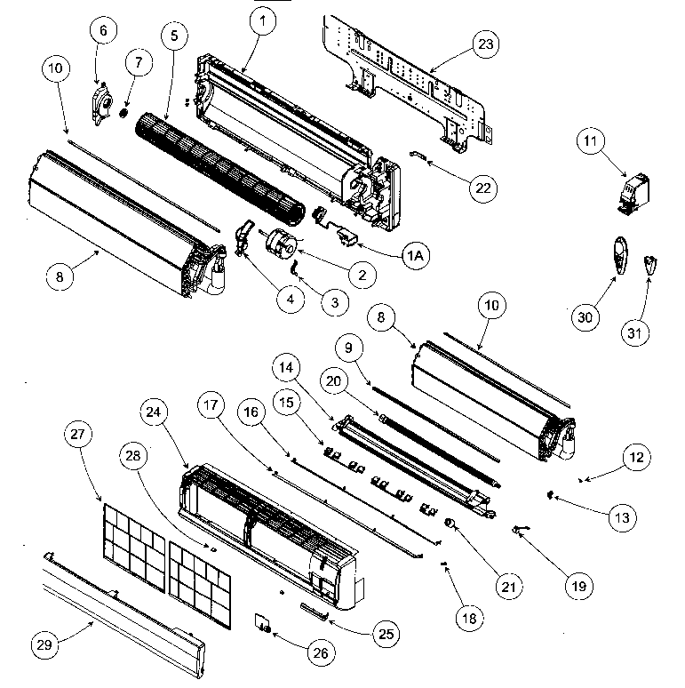 Carrier 40QNQ018301 cabinet assy diagram
