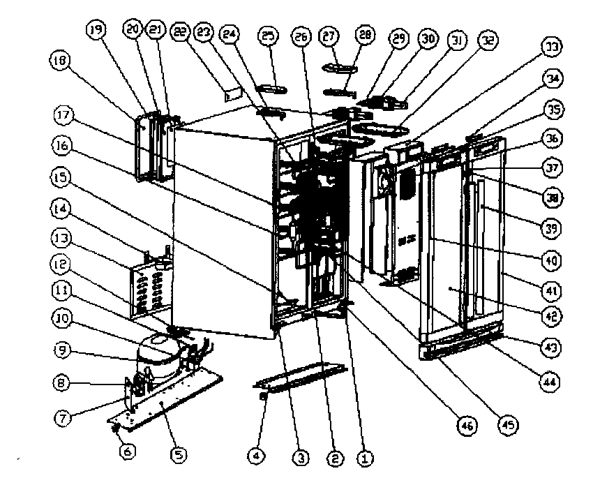 Franklin Chef FBC36OD cabinet parts diagram