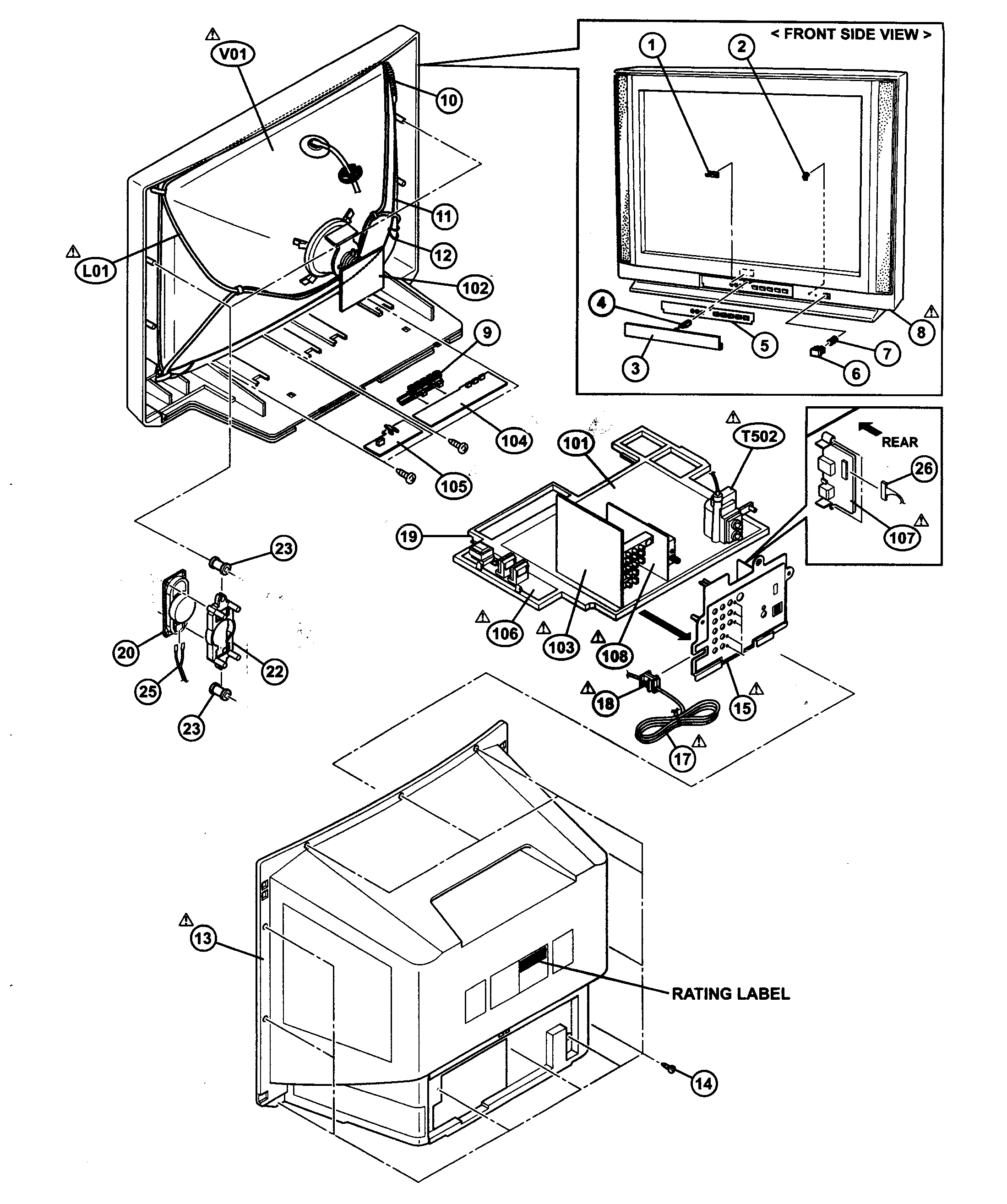 JVC AV-32WF47/R cabinet parts diagram