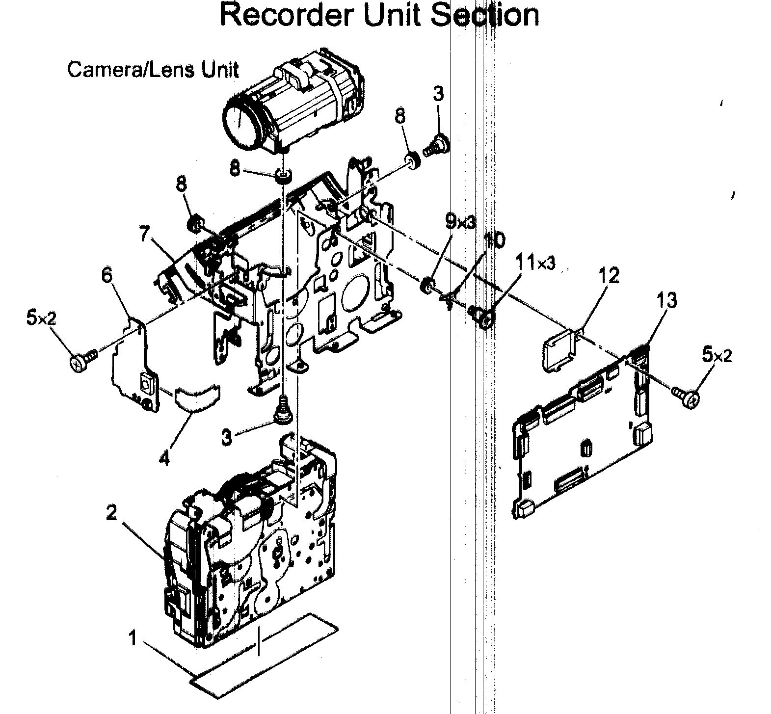 Canon ZR600A recorder assy diagram
