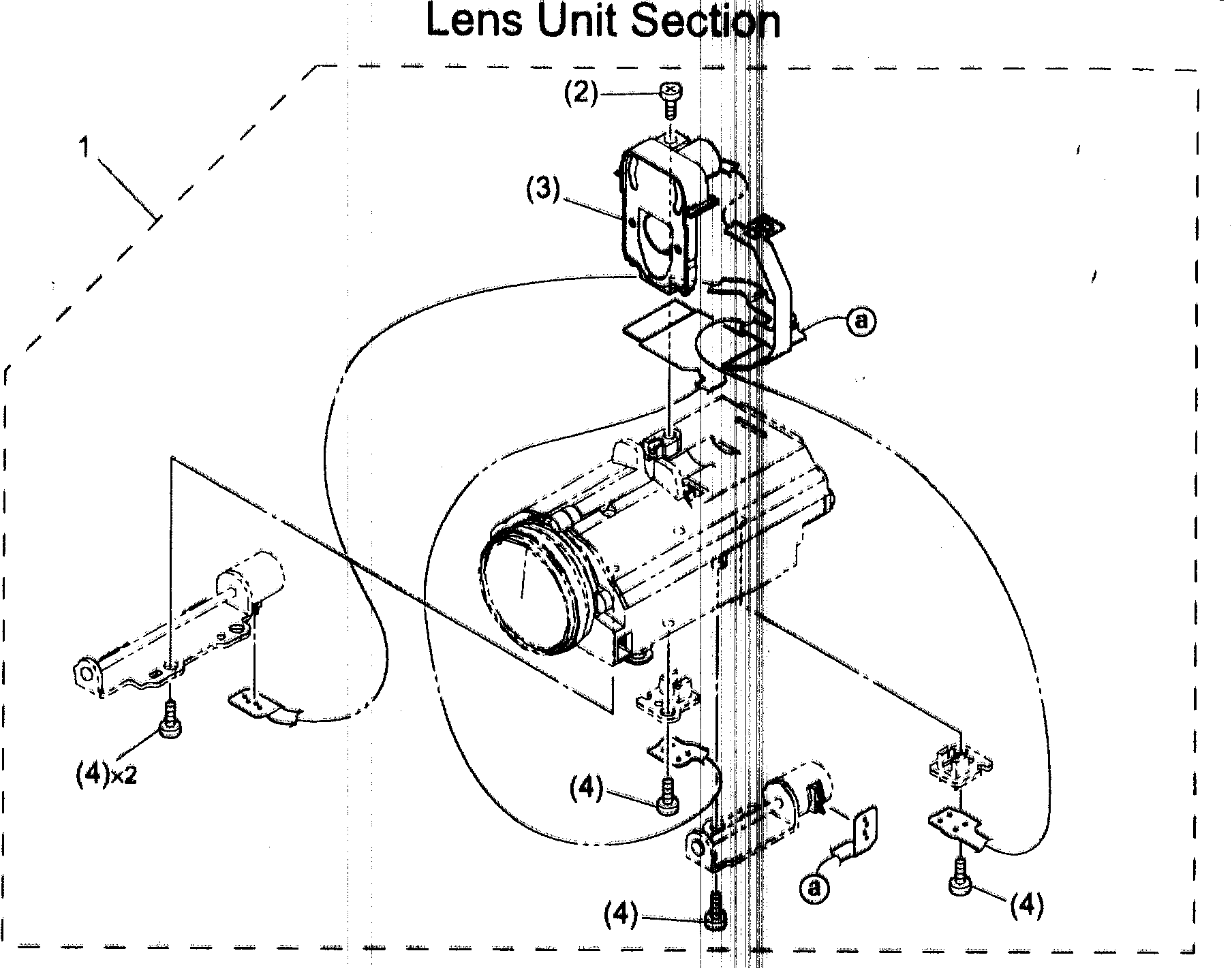 Canon ZR600A lens assy diagram