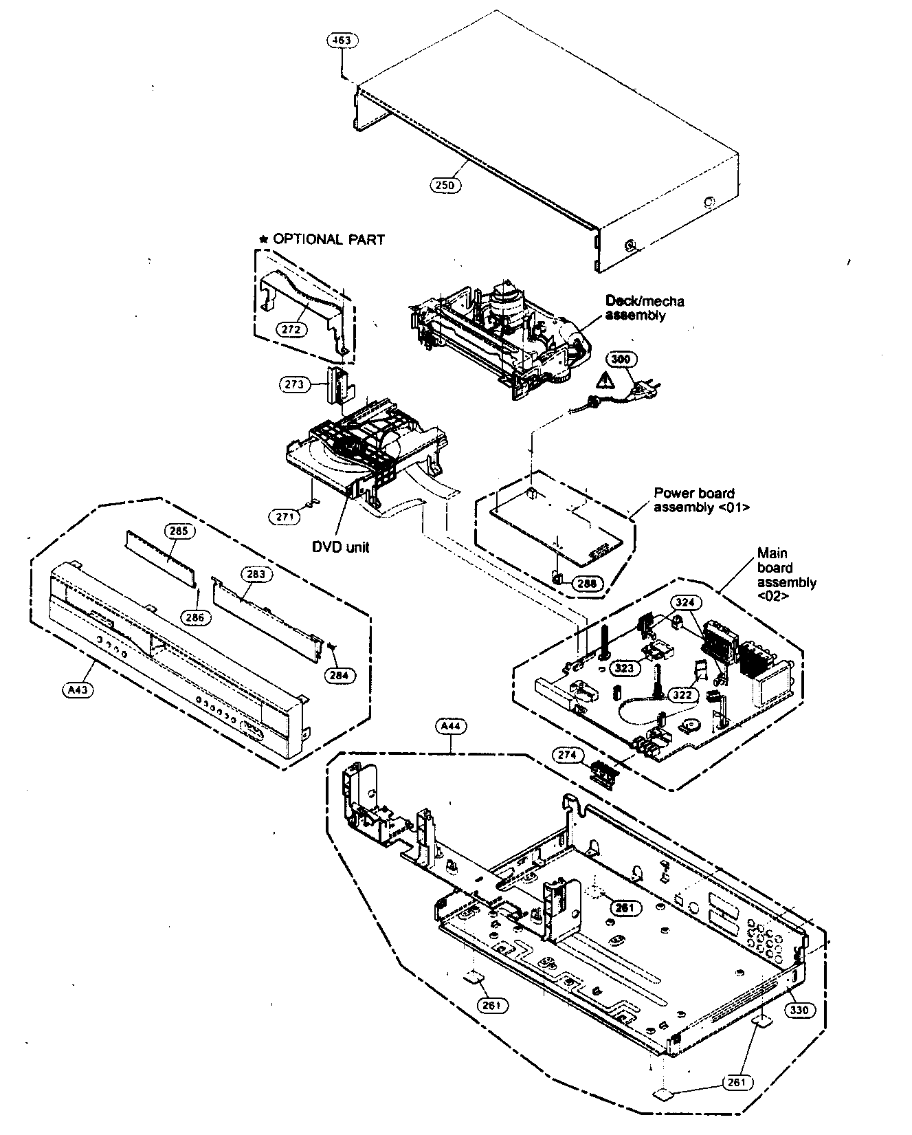 JVC HR-XVC38BUS cabinet parts diagram