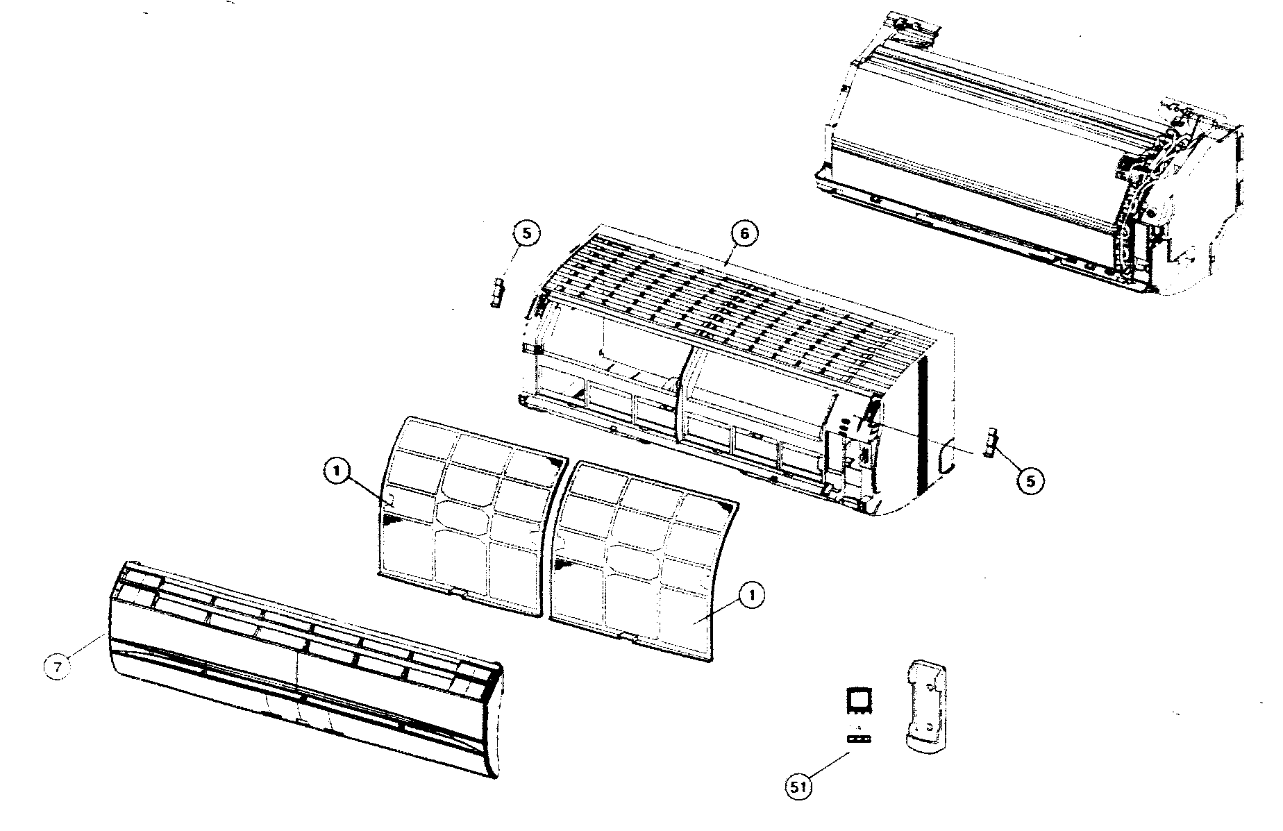Friedrich MW12Y3FM grille assy diagram