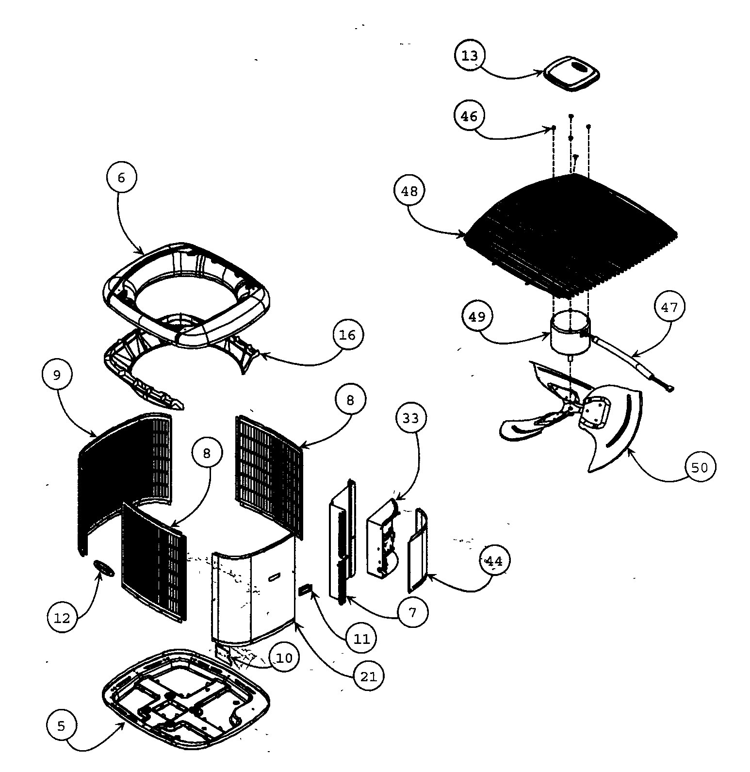 Carrier 25HPA518A0030010 cabinet parts diagram