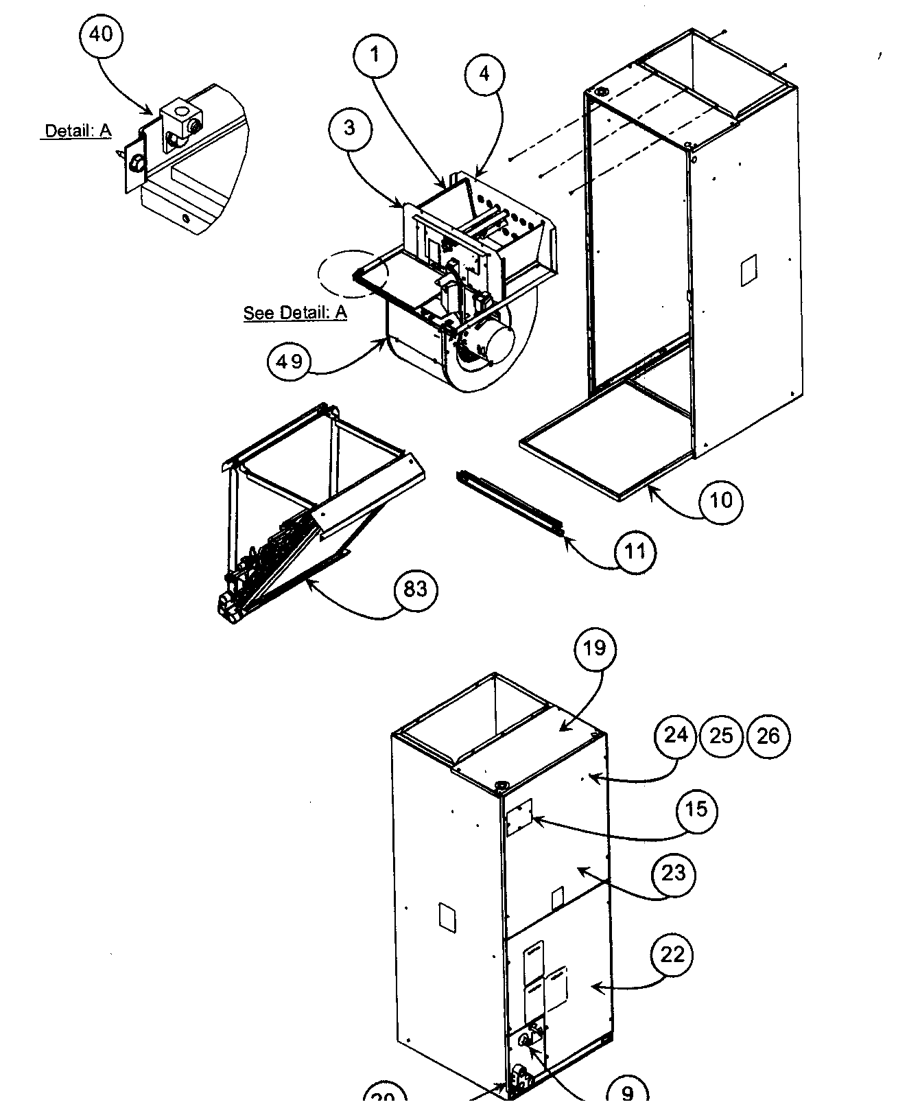 Carrier FX4CNB048000AAAA cabinet parts diagram