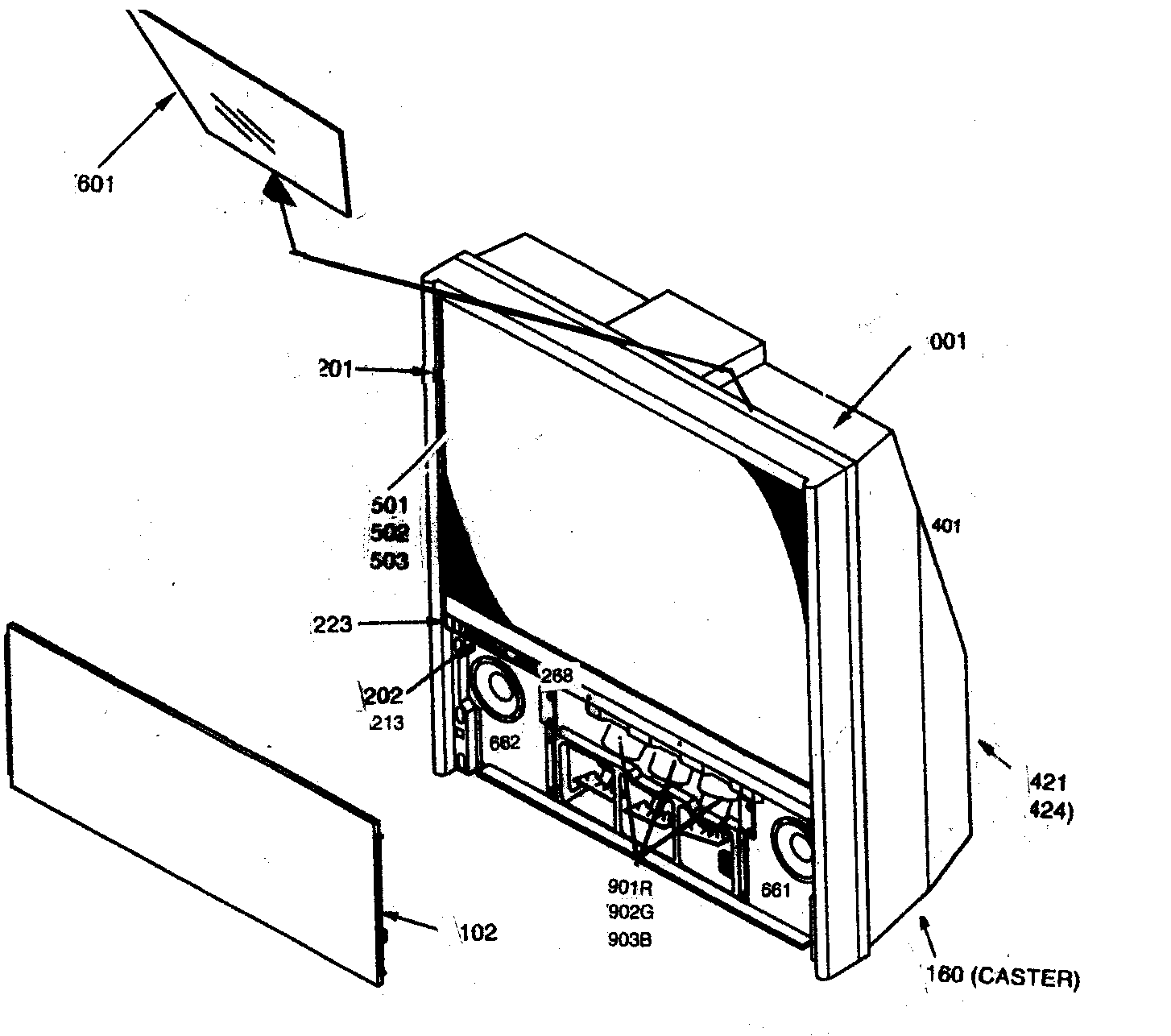 Toshiba 51HX94 cabinet parts diagram