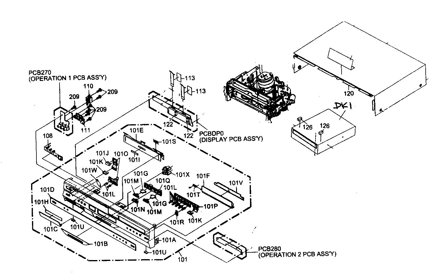 Toshiba D-VR4XSU cabinet parts diagram