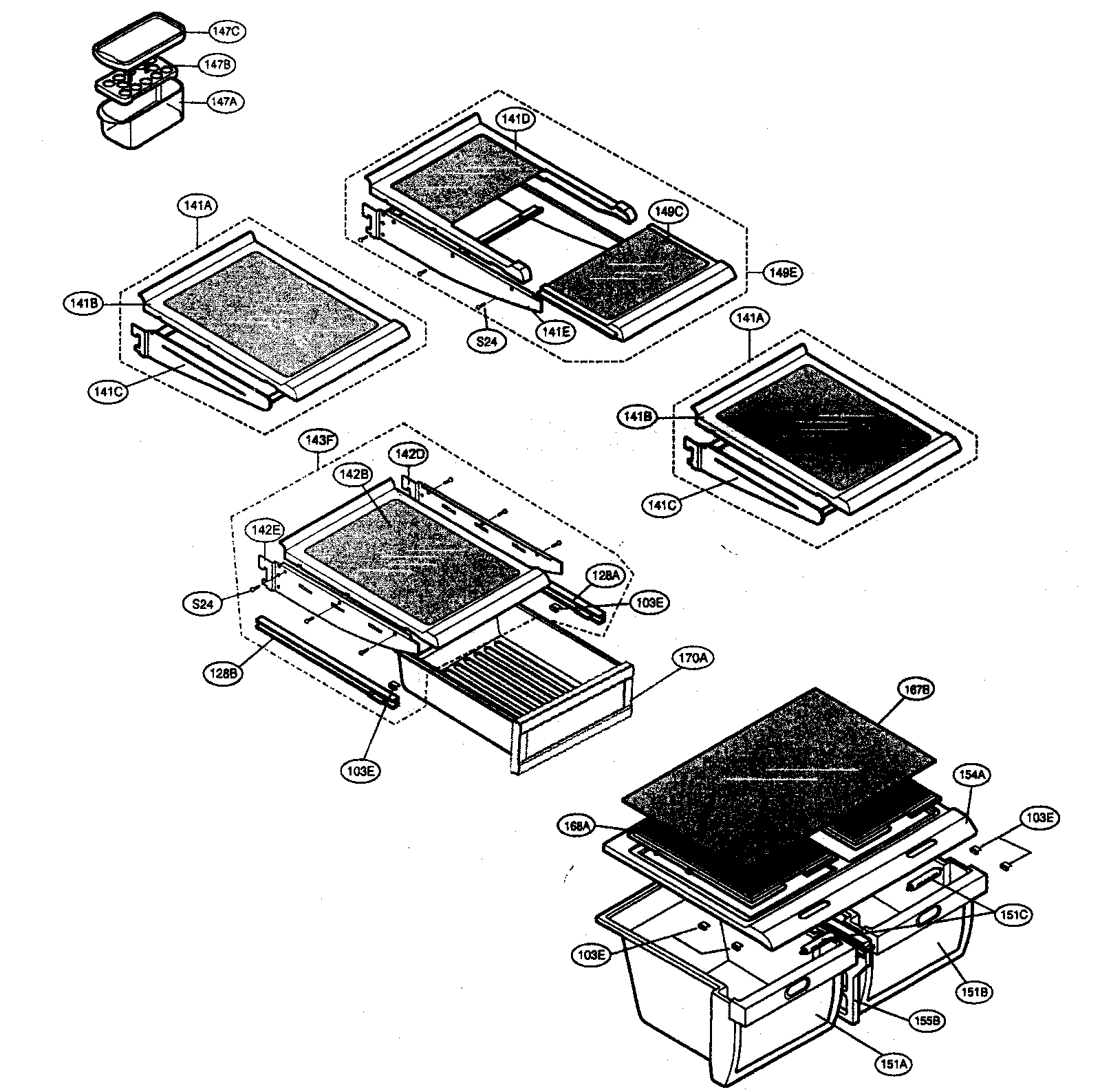 Kenmore 79577312600 refrigerator parts diagram