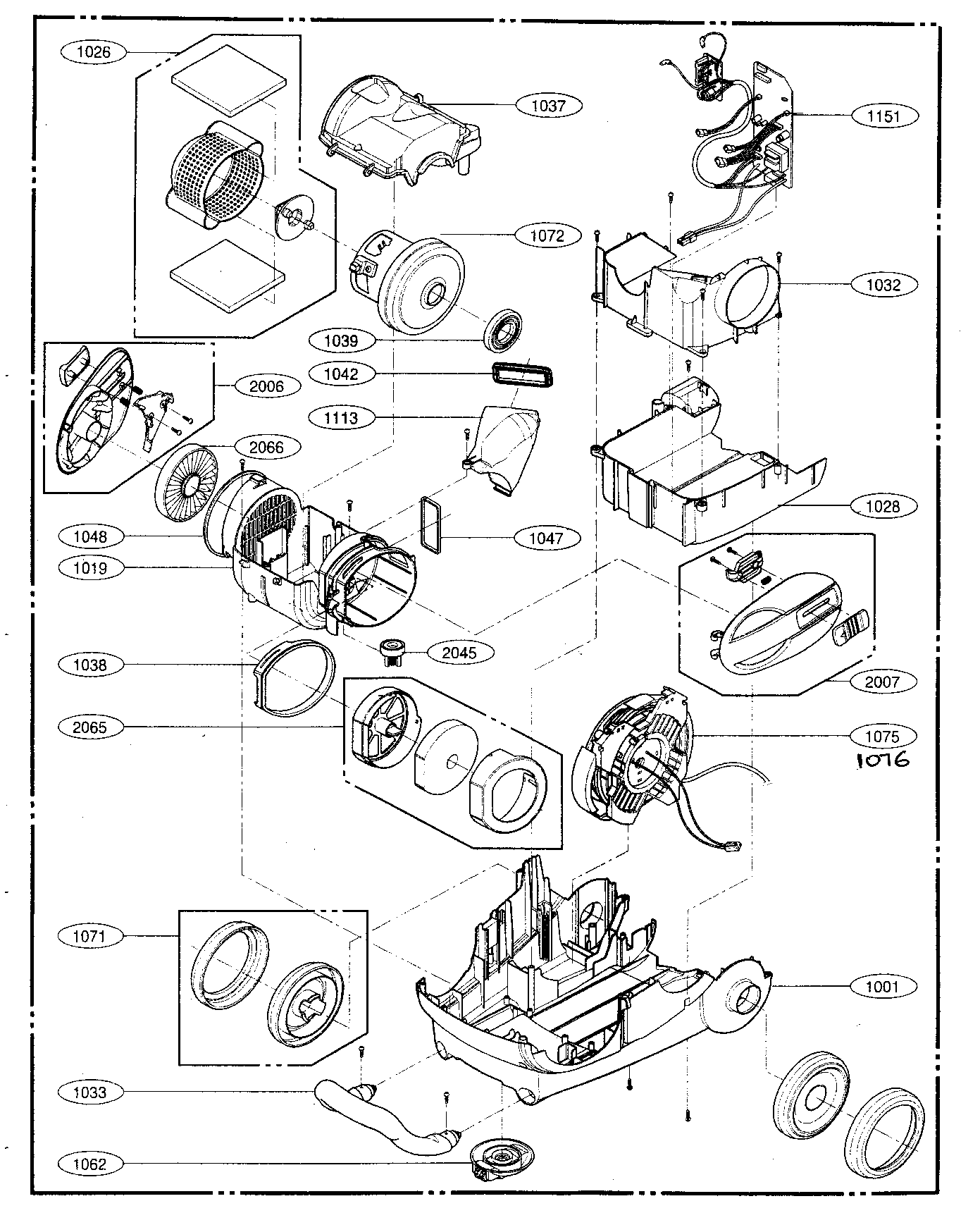 Kenmore 72126823600 motor assy diagram