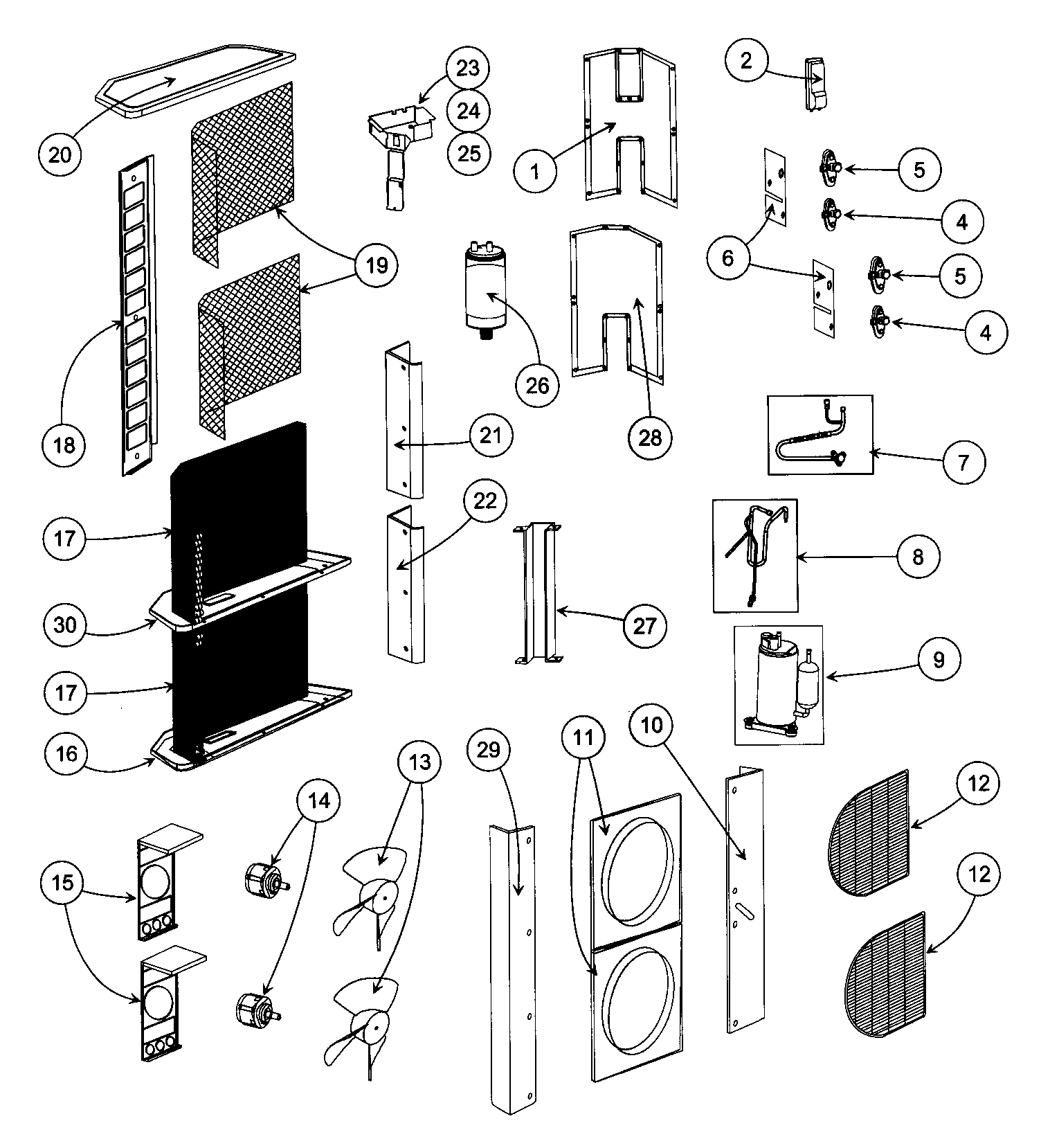 Carrier 38BCC018 cabinet parts diagram