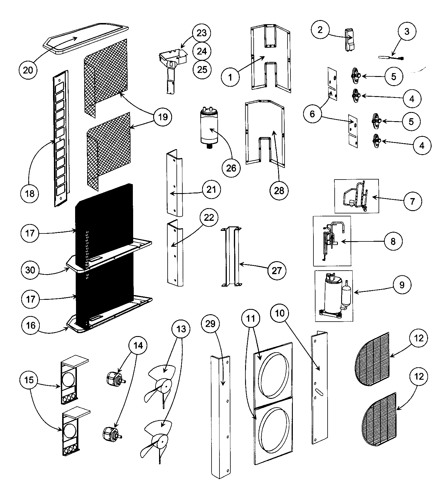 Carrier 38BCQ018 cabinet parts diagram