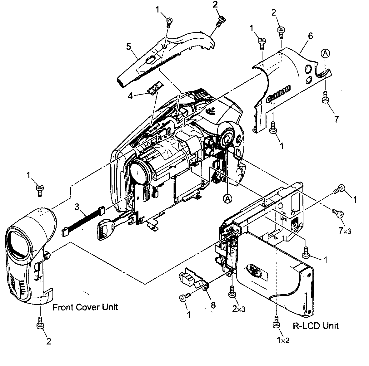 Canon DC100A cabinet parts 1 diagram