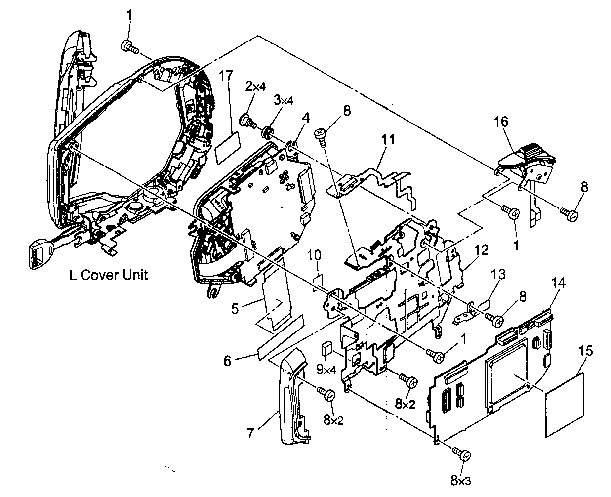 Canon DC100A lt cover unit diagram
