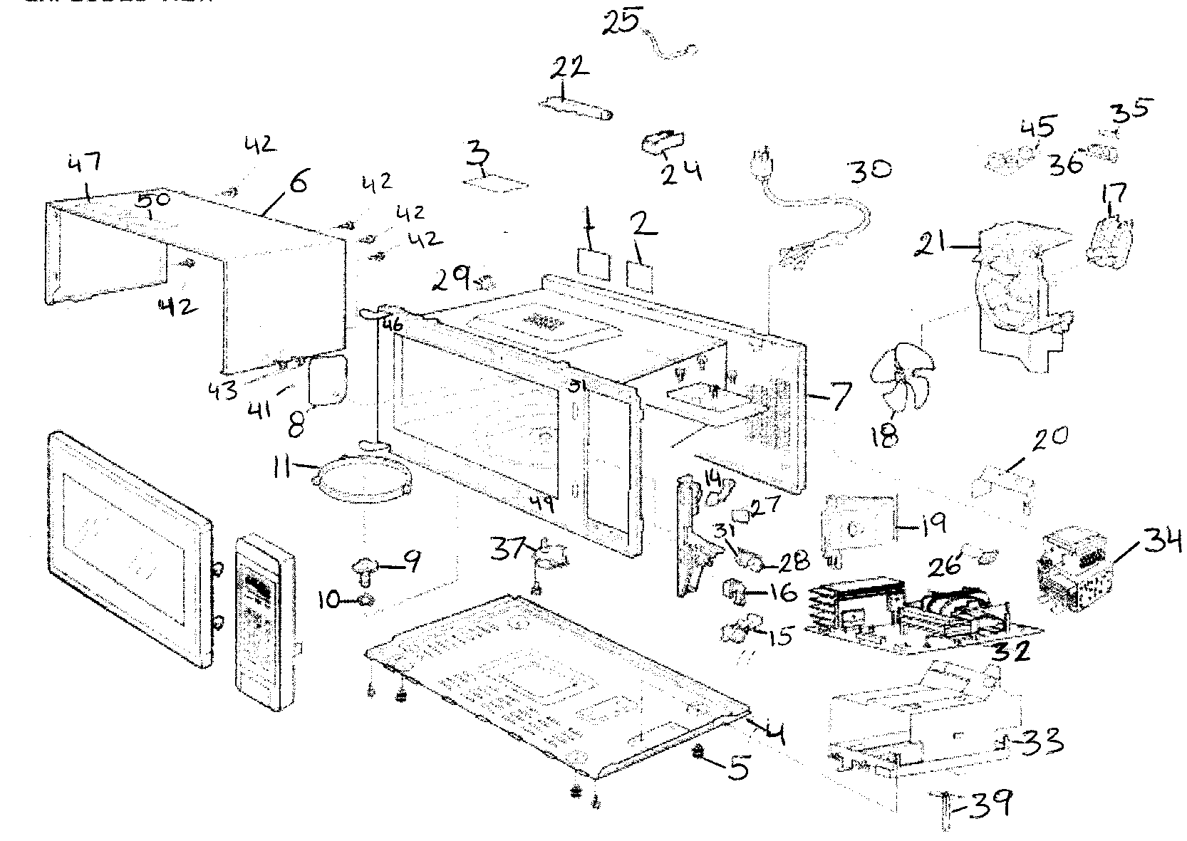 Panasonic NN-T795SF cabinet parts diagram