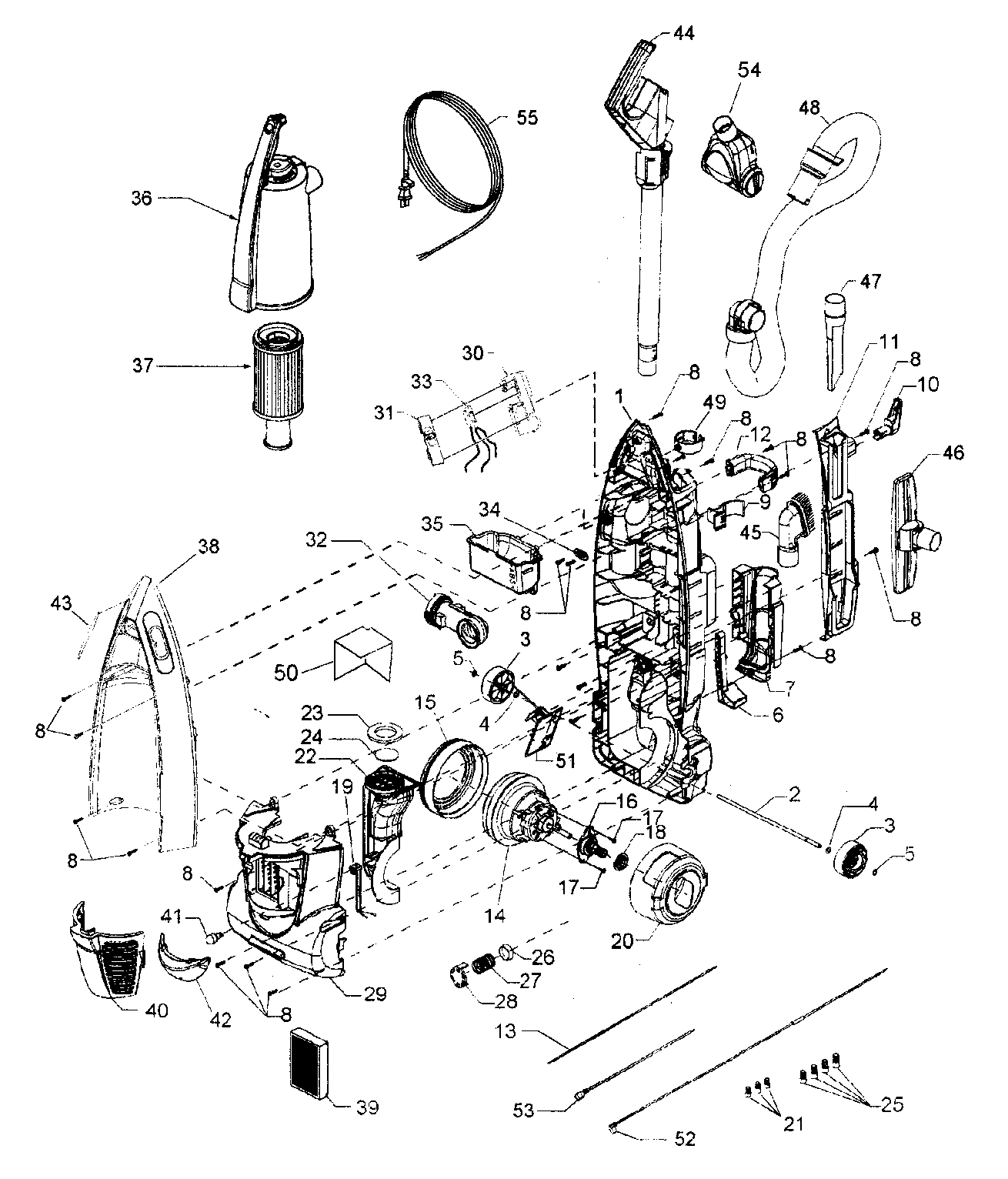 Panasonic MC-V7710-00 body assy diagram