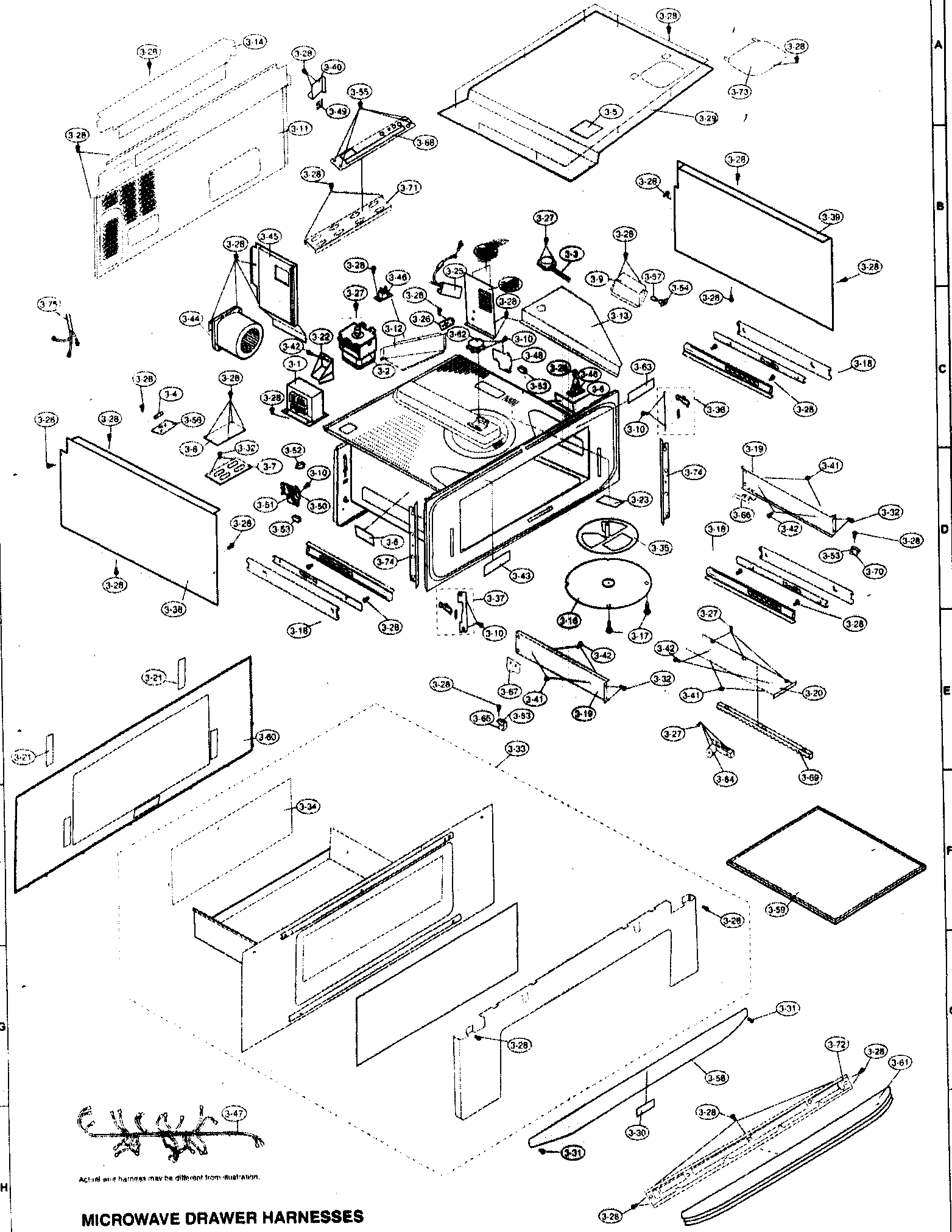 Sharp KB-6014LS cabinet parts diagram