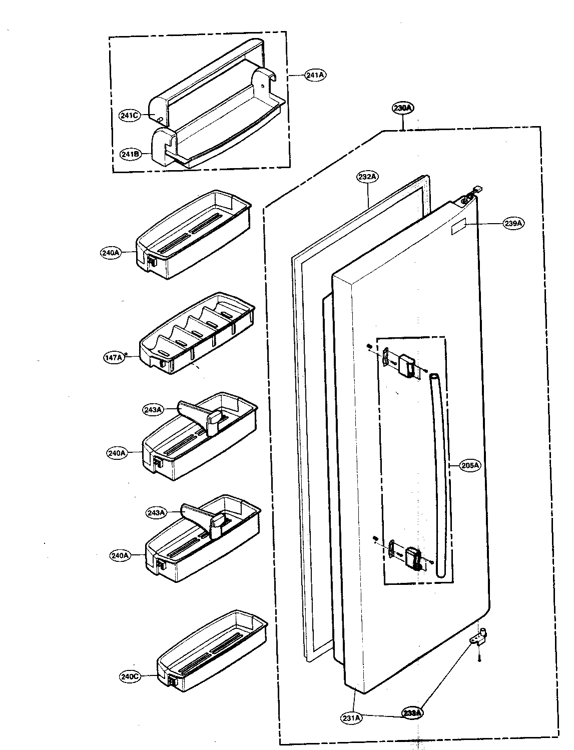 LG LSC27950SW refrigerator door diagram
