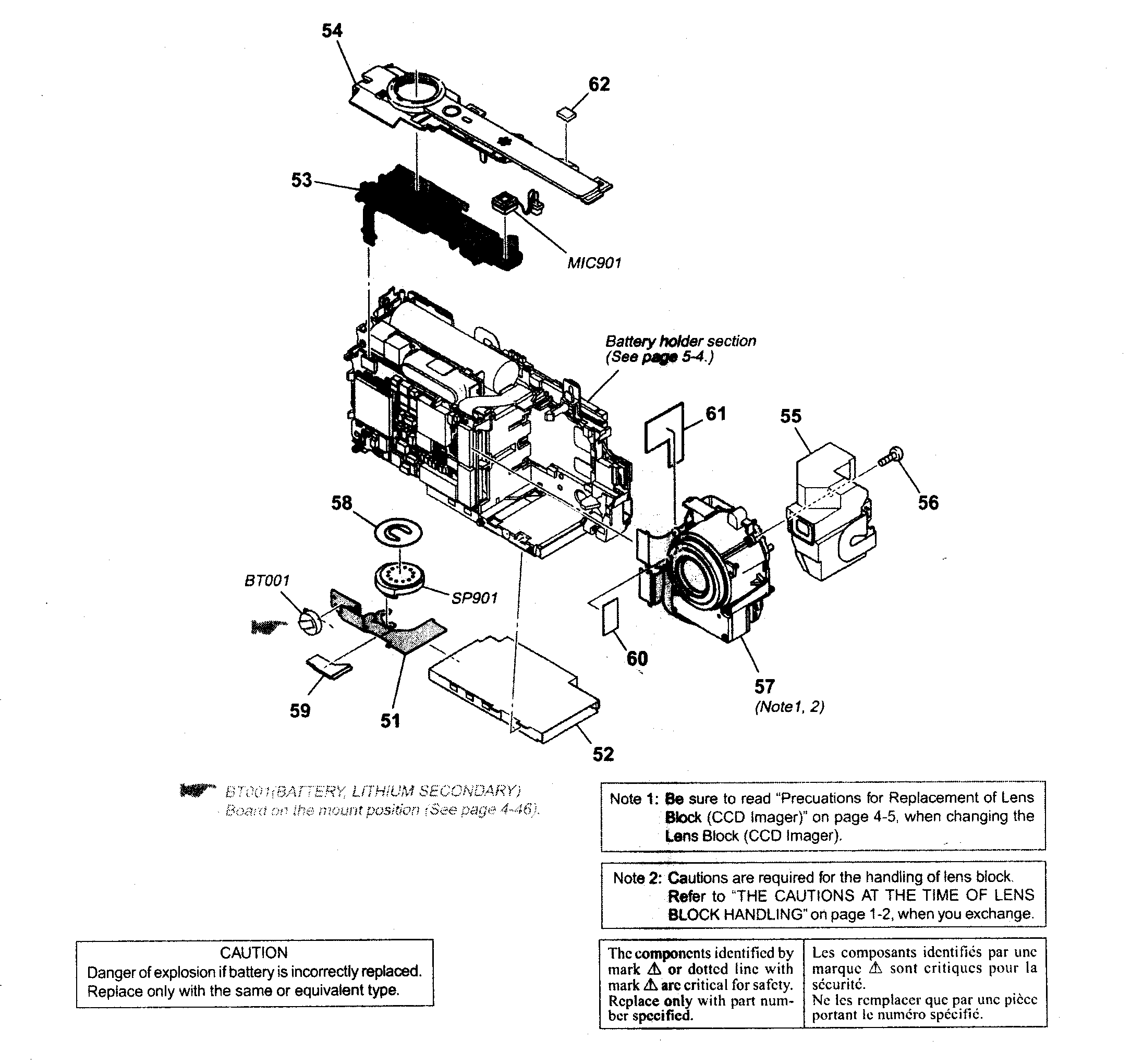 Sony DSC-S40 bt holder block diagram