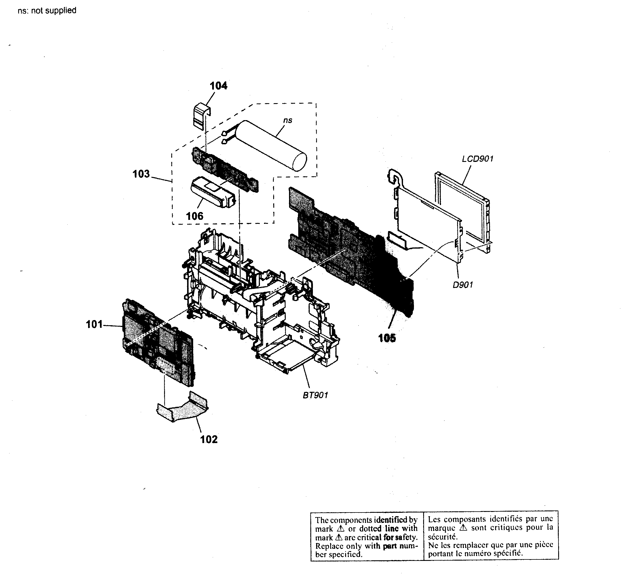 Sony DSC-S40 battery holder diagram